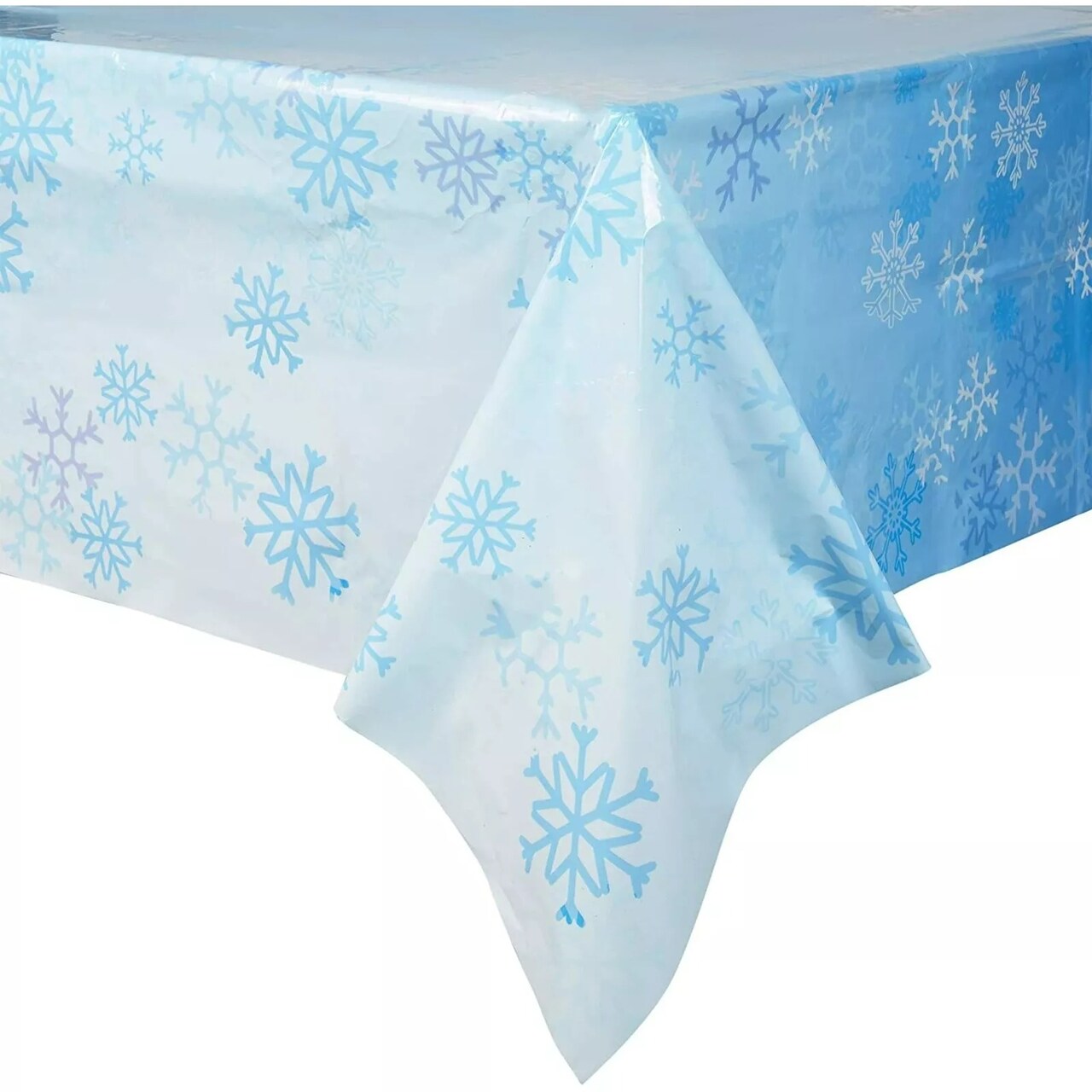 3x Christmas Snowflake Blue Tablecloth, Holiday Party Table Cover Decor 54x108"